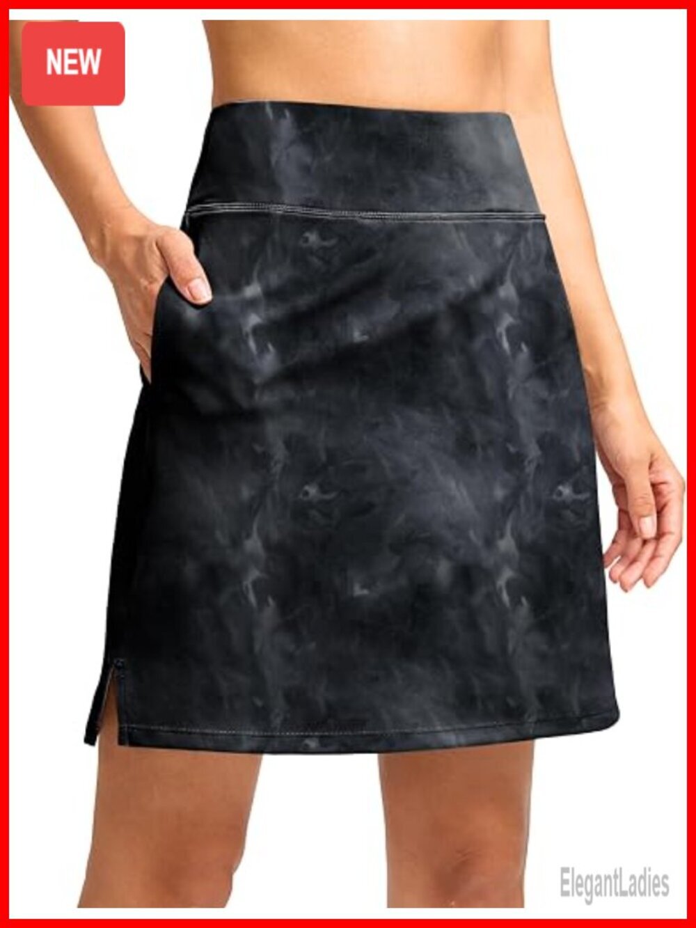 18" Skorts with Pockets High Waisted Golf Tennis Knee Length Skort